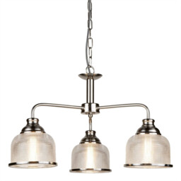 Bistro 3 Light Multi Arm Ceiling Pendant Silver, White, E27