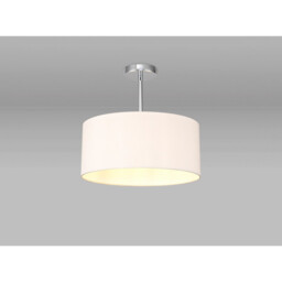 Baymont Polished Chrome E27 Semi Flush With 40cm x 18cm Dual Faux Silk Shade, Nude Beige/Moonlight - thumbnail 2