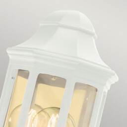 Malaga Mini 1 Light Outdoor Wall Half Lantern Light White IP44, E27 - thumbnail 2