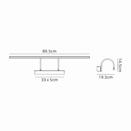 Paracuru 90cm Wall Lamp/Picture Light, 18W, 3000K, 1257lm, Sand Black, 3yrs Warranty - thumbnail 3