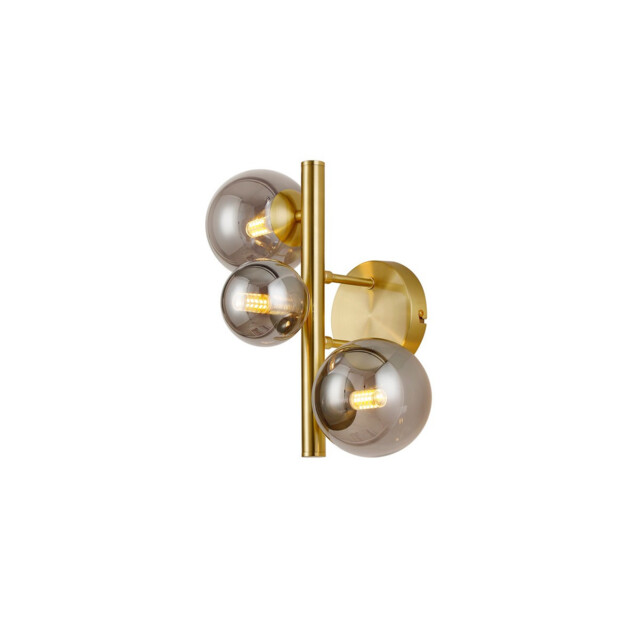 Marshall Wall Lamp, 3 Light G9, Satin Gold, Smoke Plated Glass - image 1