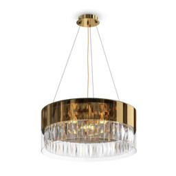 Wonderland Modern Cylindrical Pendant Ceiling Light Gold - thumbnail 1
