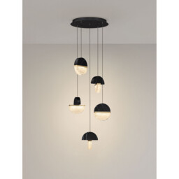 Dorin Cluster Pendant Ceiling Light Black, Brass Gold, Clear, White Cloud Triac Dimmable LED 30W 2168lm 3000K - thumbnail 5
