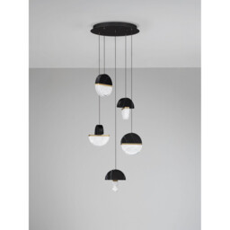 Dorin Cluster Pendant Ceiling Light Black, Brass Gold, Clear, White Cloud Triac Dimmable LED 30W 2168lm 3000K - thumbnail 3