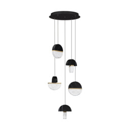 Dorin Cluster Pendant Ceiling Light Black, Brass Gold, Clear, White Cloud Triac Dimmable LED 30W 2168lm 3000K - thumbnail 1