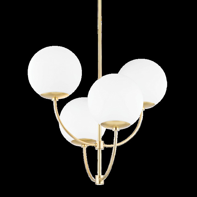 Carrie 4 Light Chandelier Aged Brass