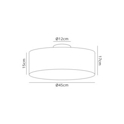 Baymont Polished Chrome 5 Light E27 Drop Flush, With 45cm x 15cm Faux Silk Shade, White - thumbnail 3