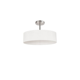 Baymont Polished Chrome 5 Light E27 Drop Flush, With 45cm x 15cm Faux Silk Shade, White - thumbnail 5