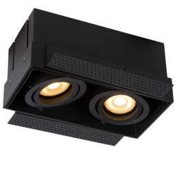 Trimless Modern Twin Recessed Downlight - 2xGU10 - Black - thumbnail 3