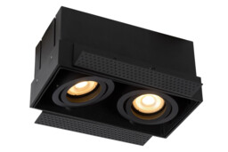 Trimless Modern Twin Recessed Downlight - 2xGU10 - Black