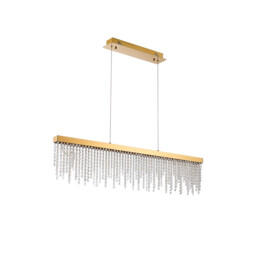 Bano Linear Dimmable Pendant 40W LED, 4000K, 4200lm, French Gold / Crystal Chain, 3yrs Warranty - thumbnail 3