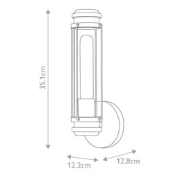 Masthead 1 Light Outdoor Wall Light Polished Chrome & Black IP44 - thumbnail 2