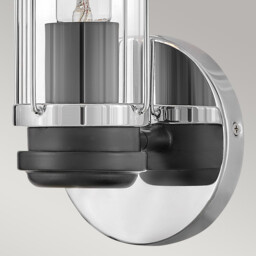 Masthead 1 Light Outdoor Wall Light Polished Chrome & Black IP44 - thumbnail 5