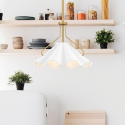 Quoizel Mejia Dome Pendant Ceiling Light Classic Aged Brass, Textured White Steel Shade 1x E27 - thumbnail 2