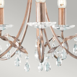 Christina 5 Light Chandelier Silver, Gold Finish, E14 - thumbnail 3