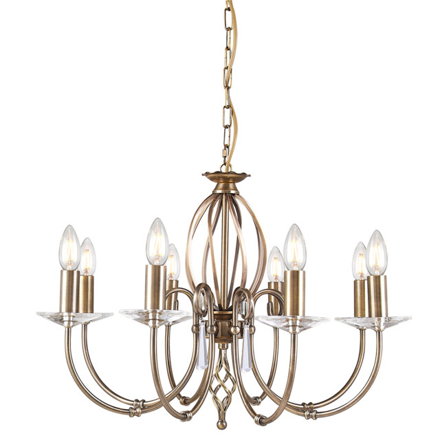 Aegean 8 Light Chandelier Aged Brass Finish, E14 - image 1