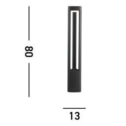 Michigan LED Outdoor Tall Aluminium Bollard Light Grey IP54 - thumbnail 3