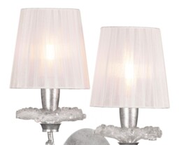 Sophie Wall Light, 2 x E14 (Max 20W), Silver Painting, White Shades - thumbnail 5