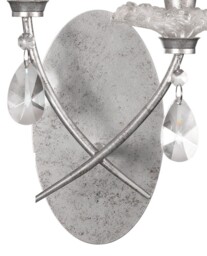 Sophie Wall Light, 2 x E14 (Max 20W), Silver Painting, White Shades - thumbnail 3