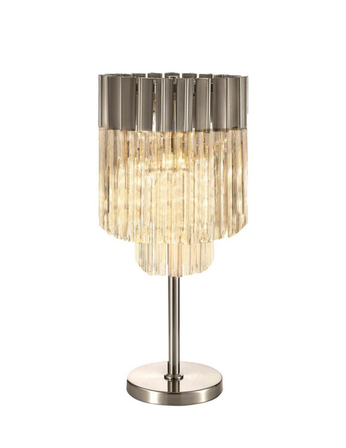 Poland Table Lamp 3 Light E14, Polished Nickel, Clear Glass - image 1