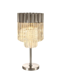 Poland Table Lamp 3 Light E14, Polished Nickel, Clear Glass - thumbnail 1