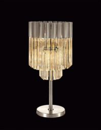 Poland Table Lamp 3 Light E14, Polished Nickel, Clear Glass - thumbnail 3