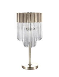 Poland Table Lamp 3 Light E14, Polished Nickel, Clear Glass - thumbnail 5