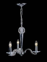 Niobe Ceiling Pendant Chandelier 3 Light Polished Chrome, Crystal - thumbnail 2