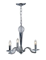 Niobe Ceiling Pendant Chandelier 3 Light Polished Chrome, Crystal - thumbnail 1