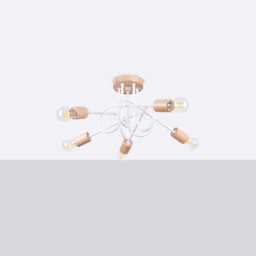 Ember Minimalist Semi Flush Ceiling 5 Light White - thumbnail 2
