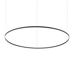ORACLE Slim 150cm DALI Dimmable 3000K Round Integrated LED Pendant Ceiling Light Black - thumbnail 1