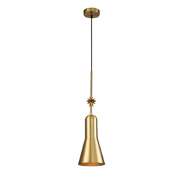 Etoile Dome Pendant Ceiling Light, Aged Brass and Gold Leaf - thumbnail 1