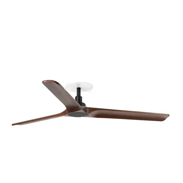 Heywood Recessed 132cm Ceiling Fan Matt Black, Dark Walnut Blades - image 1