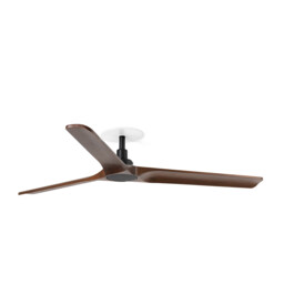 Heywood Recessed 132cm Ceiling Fan Matt Black, Dark Walnut Blades