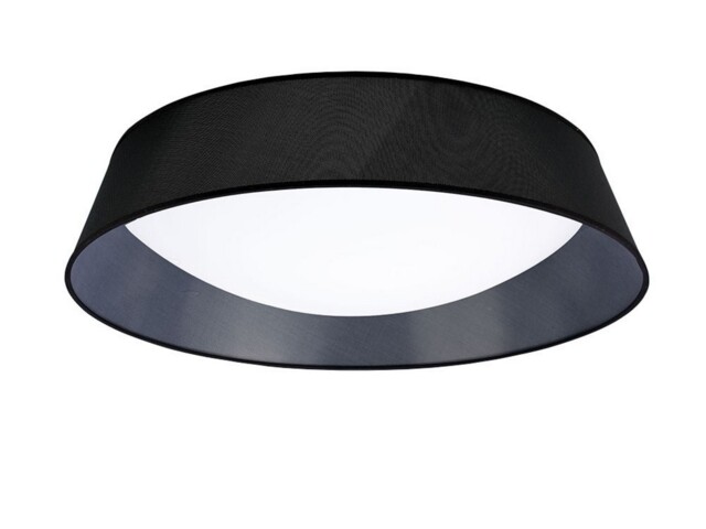 Nordica Flush Ceiling, 9 Light E27, Cylindrical 90cm, White Acrylic with Black Shade - image 1