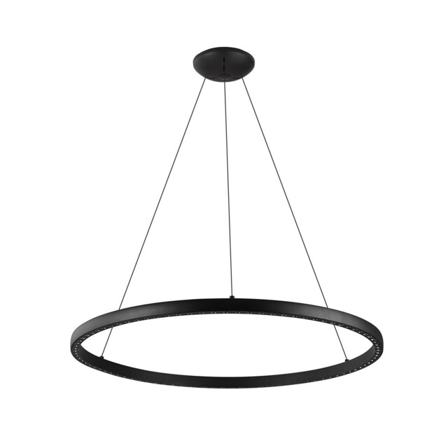 Riumar Ring Pendant 92cm 60W+20W LED, 3 Way Relay, 3000K, 5800lm, Black, 3yrs Warranty - image 1