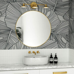 Issa 3 Light Integrated LED Wall Light Brushed Gold 3000K IP44 - thumbnail 2