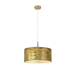Baymont Antique Brass E27 Single Pendant With 40cm x 18cm Gold Leaf Shade With Frosted/AB Acrylic Diffuser - thumbnail 5