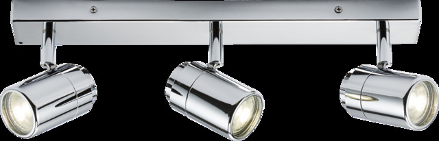 GU10 Triple Bar Spotlight - Chrome 230V IP44 20W - image 1