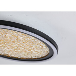 Luna LED Flush Light, Sand Black Metal & Gold Plastic Diffuser - thumbnail 3