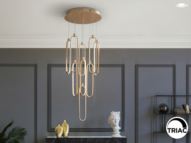 Colette Cluster Pendant Ceiling 9 Light Rose Gold LED 3000K - image 1