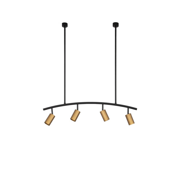 Pogno 4 Light Bar Pendant Ceiling Light Black, Gold Aluminium LED GU10 4x10W - image 1