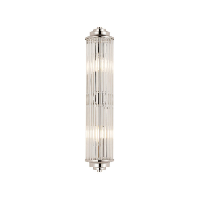 Fairport 2 Light Glass Rod Wall, E14, IP44, Polished Nickel/Clear Glass Rods - image 1