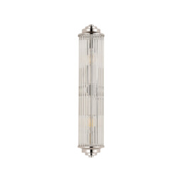 Fairport 2 Light Glass Rod Wall, E14, IP44, Polished Nickel/Clear Glass Rods - thumbnail 5