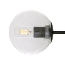 Venice Globe Wall Light, Matt Black, Clear Glass - thumbnail 3