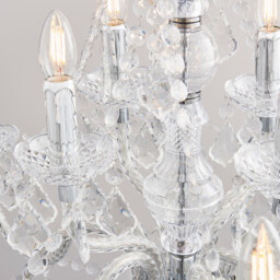 Clarence Decorative 12 Light Chandelier Polished Chrome with Clear Faceted Droplets - thumbnail 3