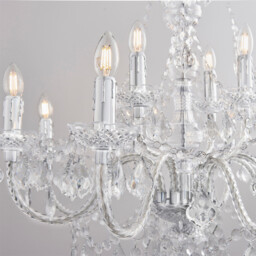 Clarence Decorative 12 Light Chandelier Polished Chrome with Clear Faceted Droplets - thumbnail 5