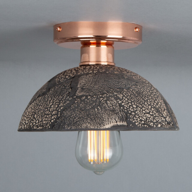 Kauri Ceiling Light Black Clay, Polished Copper - image 1