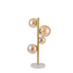 Marshall Table Lamp, 4 Light G9, Satin Gold, Amber Plated Glass - thumbnail 5