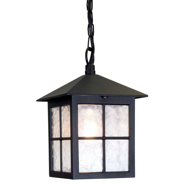 Winchester 1 Light Outdoor Ceiling Chain Lantern Black IP43, E27 - image 1
